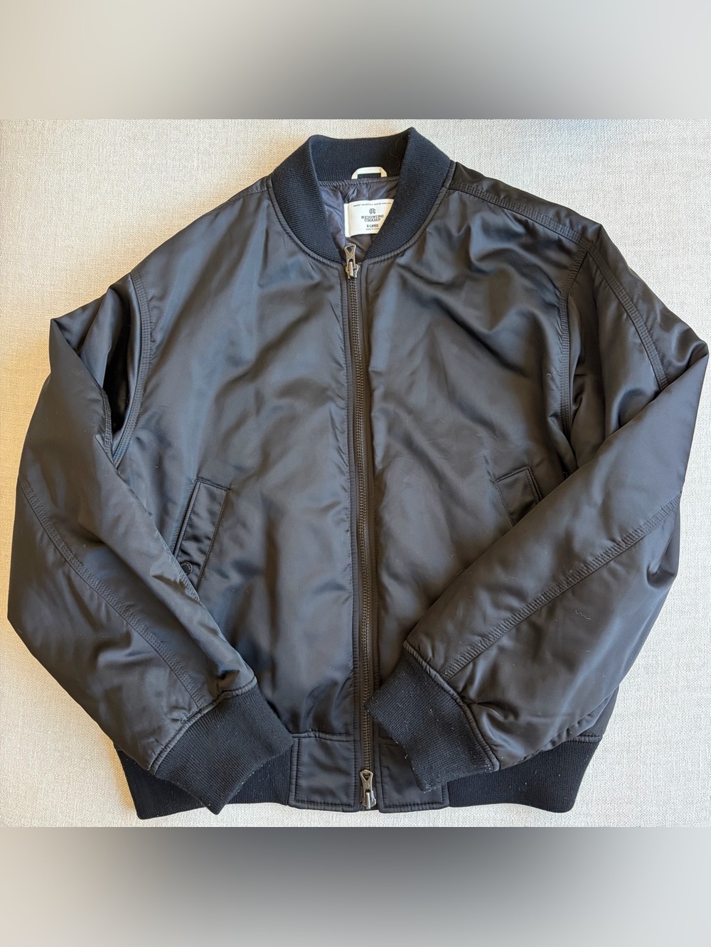 Reigning Champ Black Nylon Twill Crew Jacket - XL